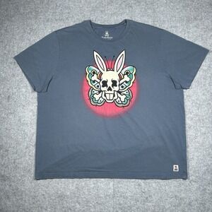 Psycho bunny T shirt men's size 3XLT black skull and crossbones y2k Pima Cotton